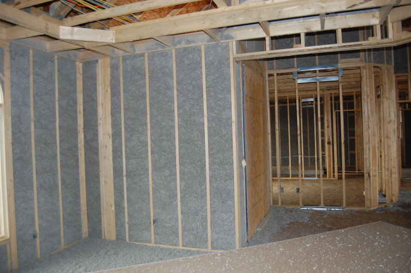 New Home with insulation in the cavities