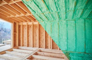Spray foam insulation before and after