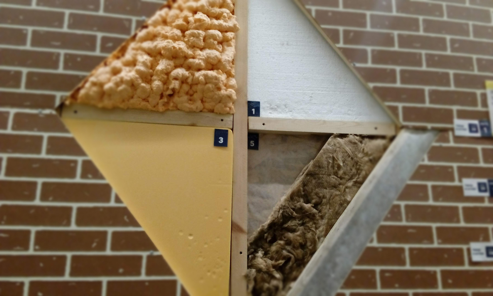 Types of insulation against a brick wall